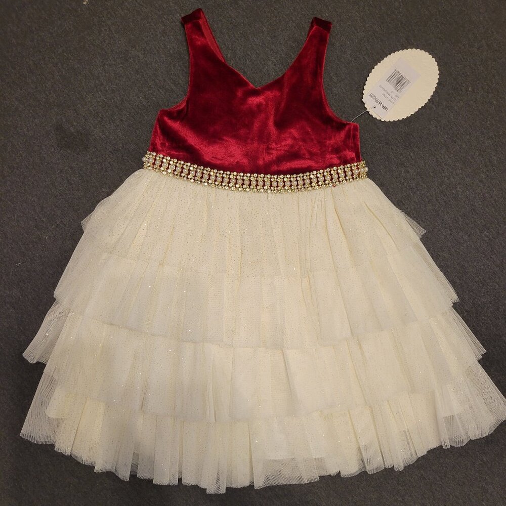 Toddler dress,American Princess,size 3t, white and red, new with tags